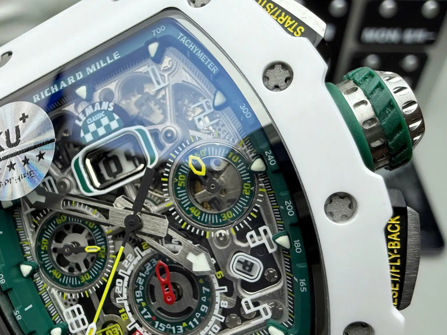Richard Mille RM11-03 Chronograph Automatic Watch – Swiss 1:1 Grade | White Ceramic Case | 48mm | Rubber Strap - Image 5