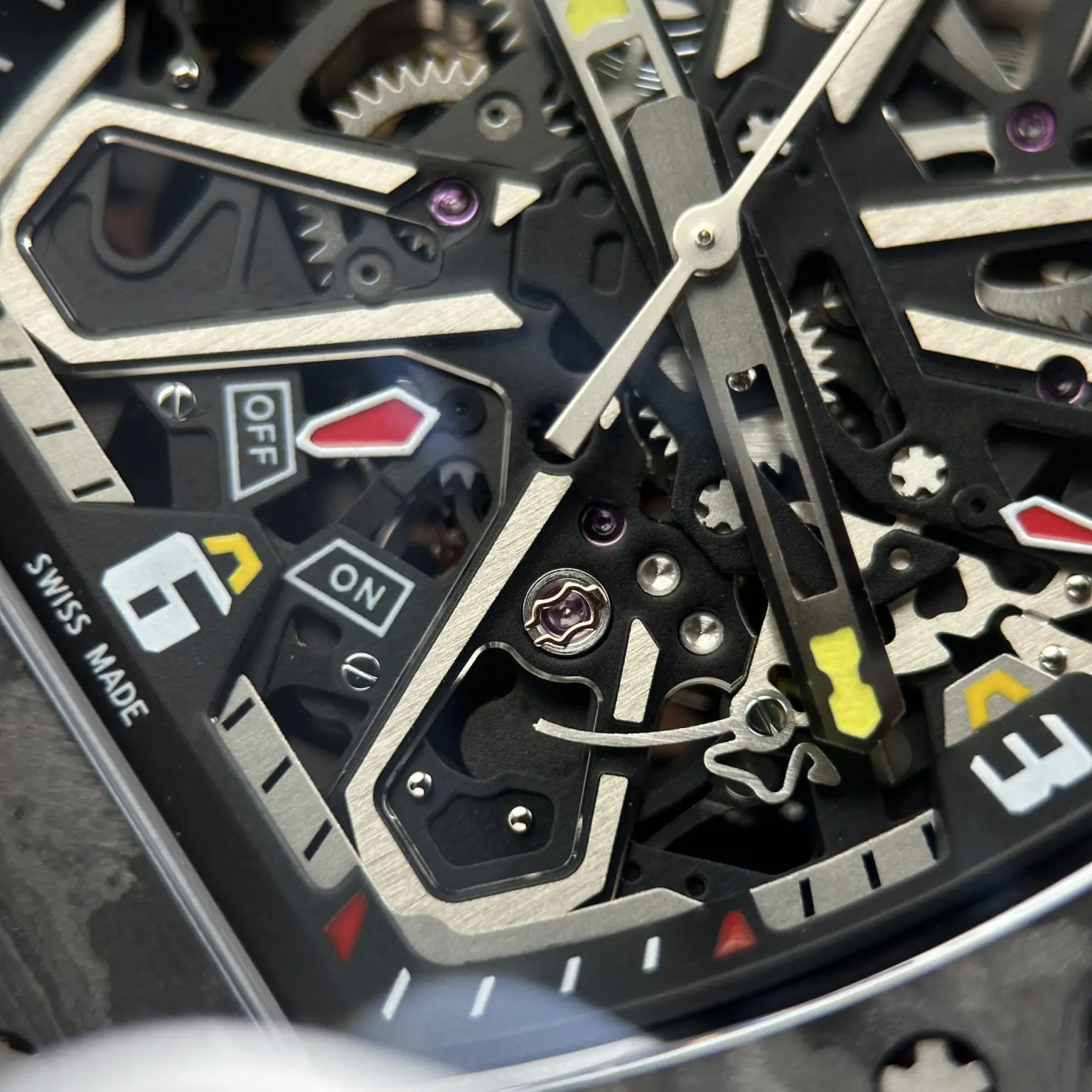 Richard Mille RM35-03 Rafael Nadal Automatic Watch – Swiss 1:1 Grade | Carbon TPT Black Case | 43.2×50mm | Rubber Strap - Image 9