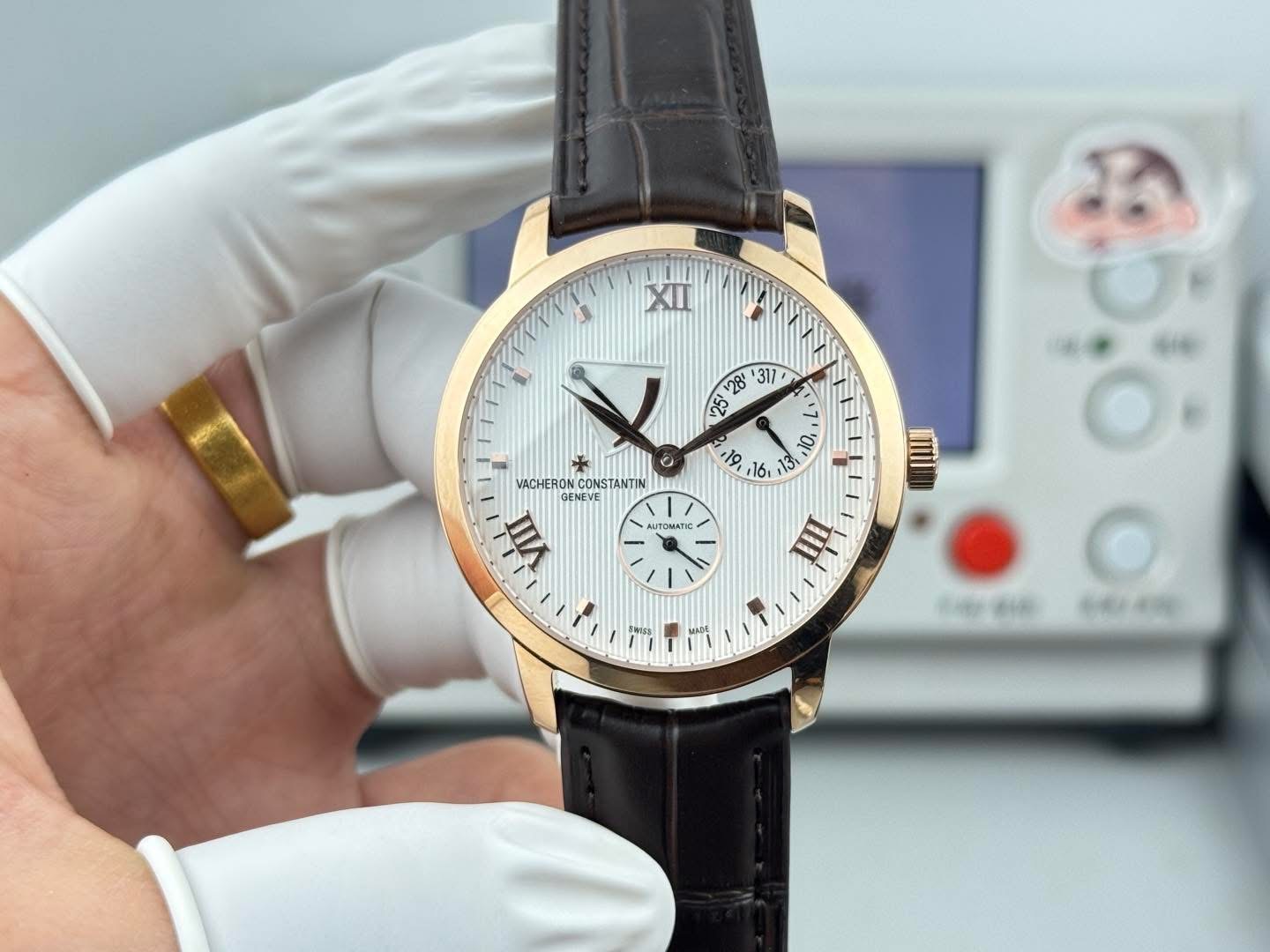 Vacheron Constantin Patrimony Power Reserve 1:1 Grade Watch – Rose Gold Body | White Dial