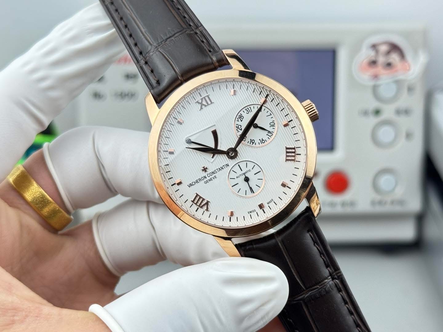 Vacheron Constantin Patrimony Power Reserve 1:1 Grade Watch – Rose Gold Body | White Dial - Image 2