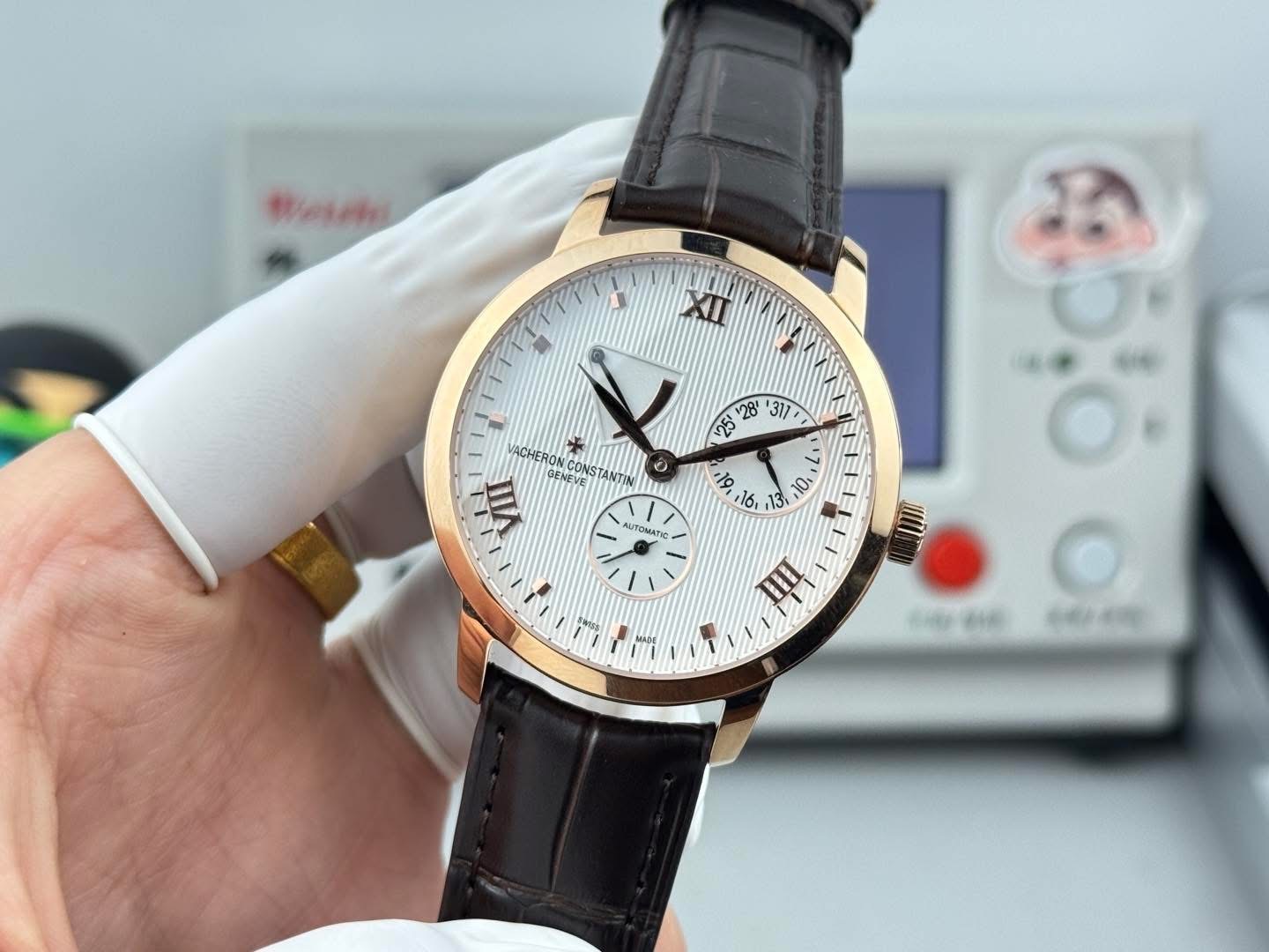 Vacheron Constantin Patrimony Power Reserve 1:1 Grade Watch – Rose Gold Body | White Dial - Image 3