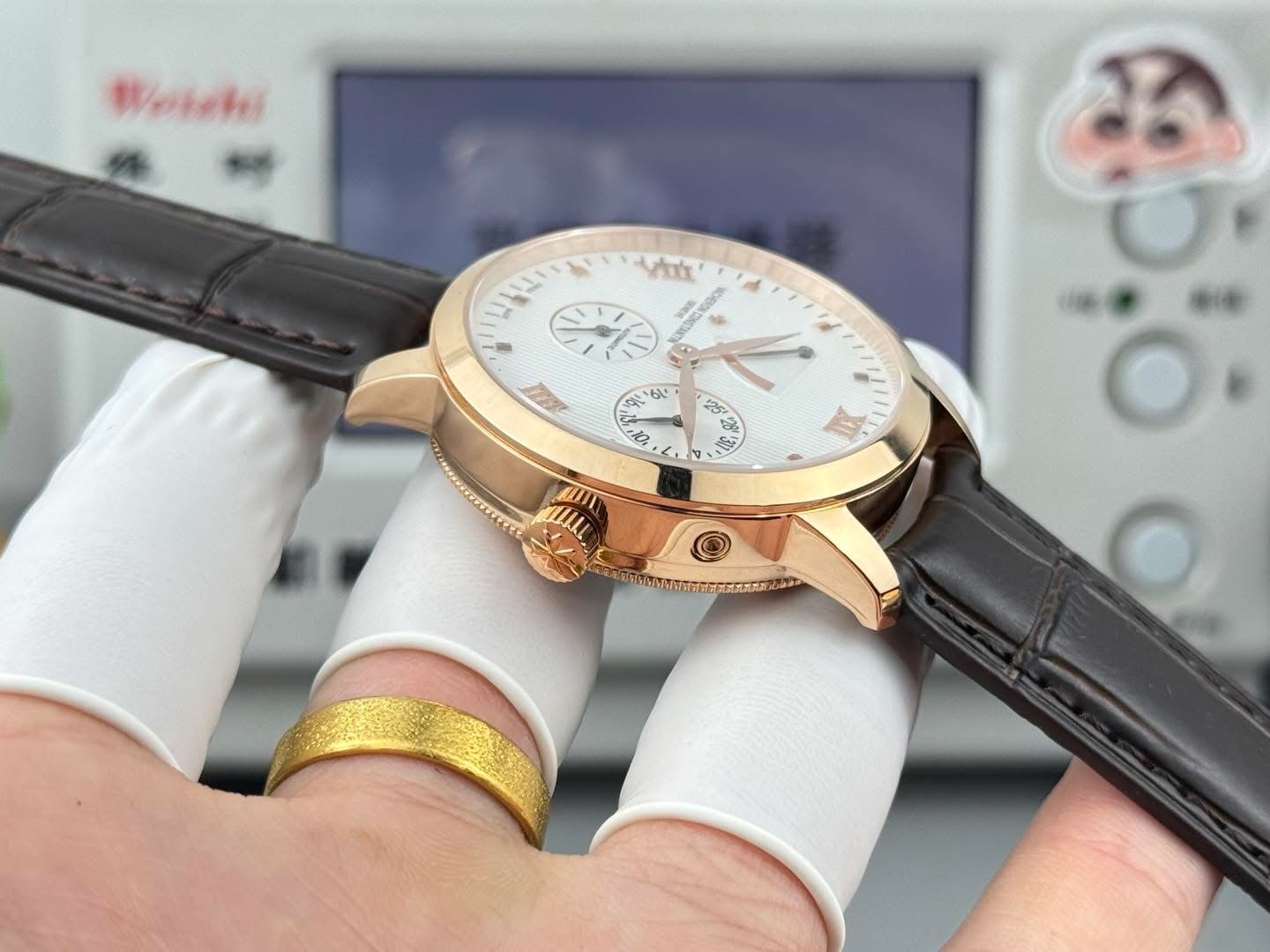 Vacheron Constantin Patrimony Power Reserve 1:1 Grade Watch – Rose Gold Body | White Dial - Image 7