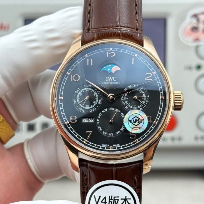 IWC Portugieser Perpetual Calendar 1:1 Grade Watch – Rose Gold Tone | Blue Dial