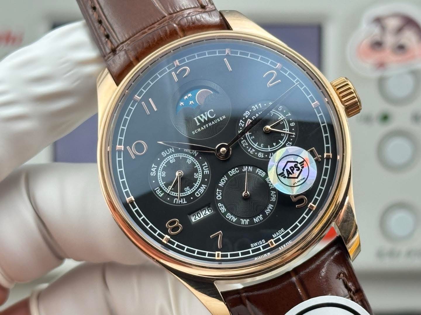 IWC Portugieser Perpetual Calendar 1:1 Grade Watch – Rose Gold Tone | Blue Dial - Image 4