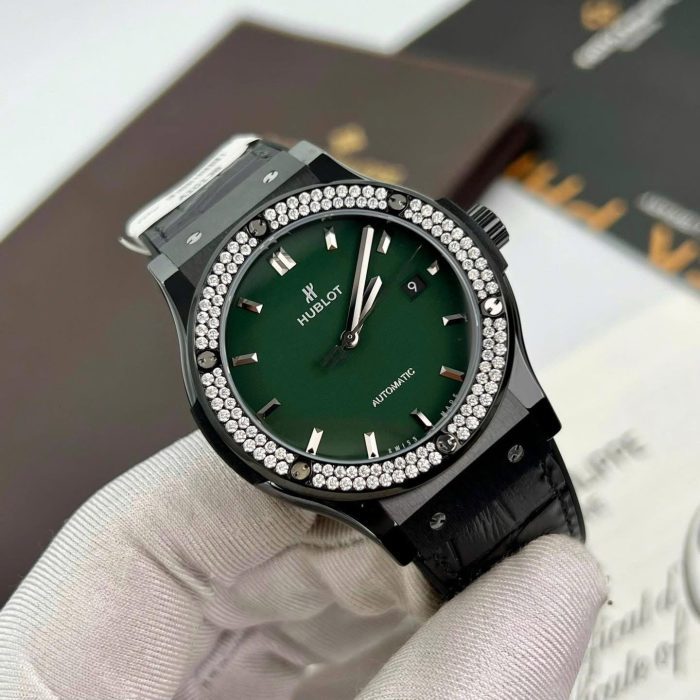 Hublot Classic Fusion Titanium Green Diamonds – 1:1 Grade Watch | Green Dial