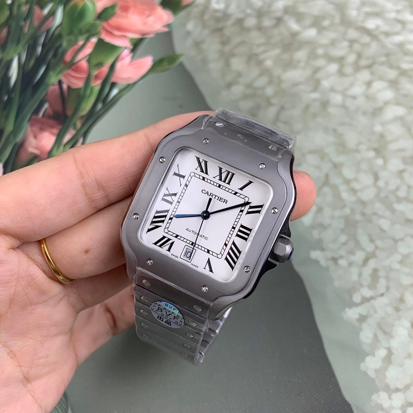 Cartier Santos de Cartier – 1:1 Grade Watch | Titanium Body | Silver/White Dial - Image 9