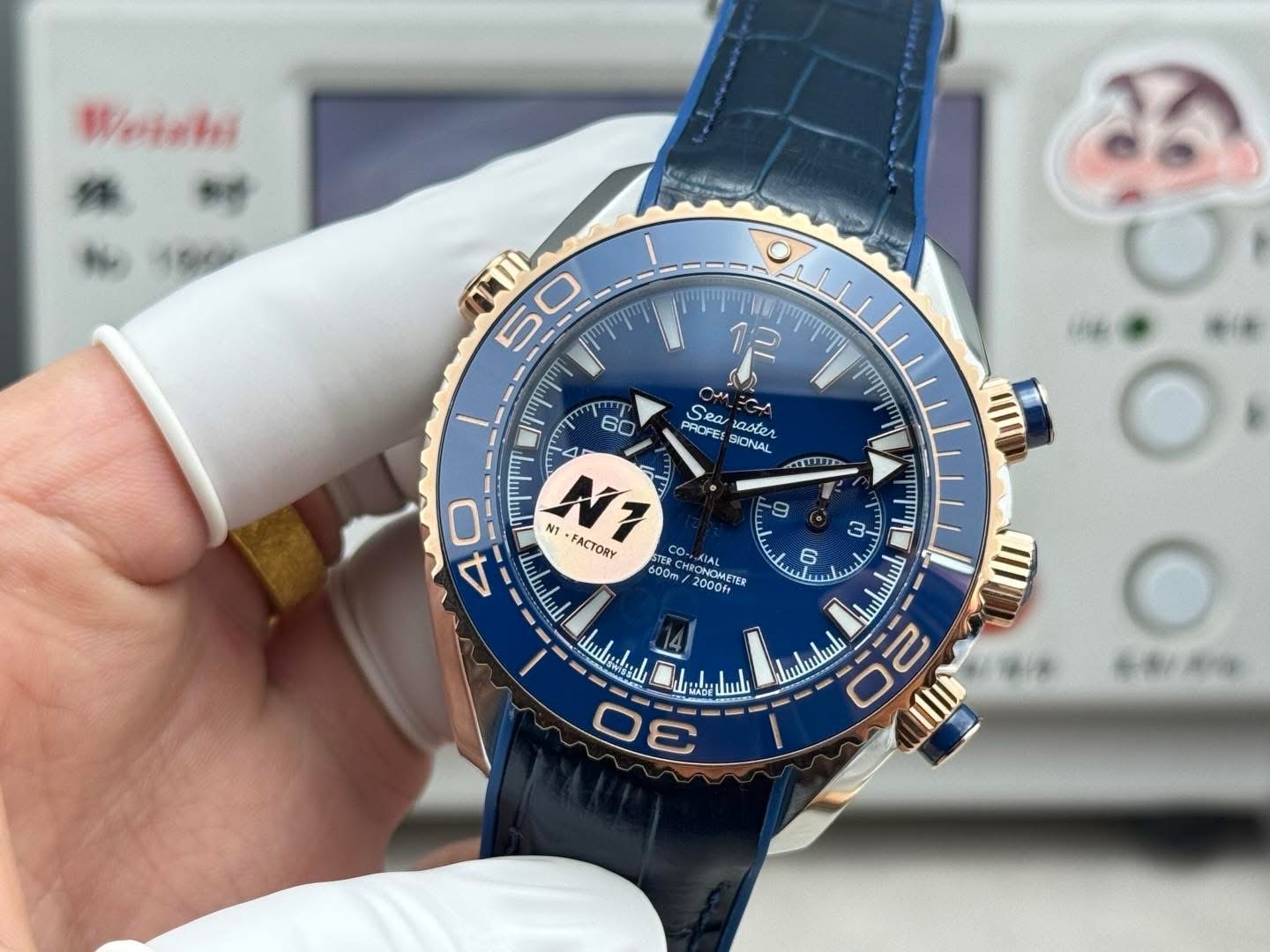 Omega Seamaster Planet Ocean 600M Master Chronometer Chronograph – 1:1 Grade Watch | Blue Ceramic Dial - Image 6