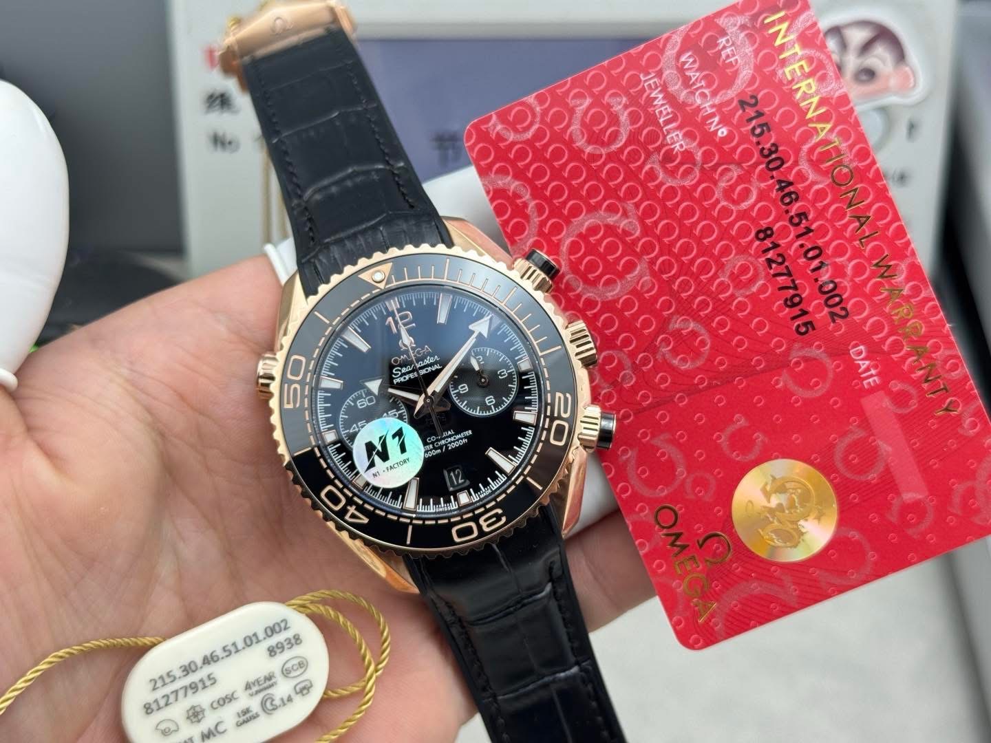 Omega Seamaster Planet Ocean 600M Chronograph – 1:1 Grade Watch | Rose Gold | Black Ceramic Dial - Image 2