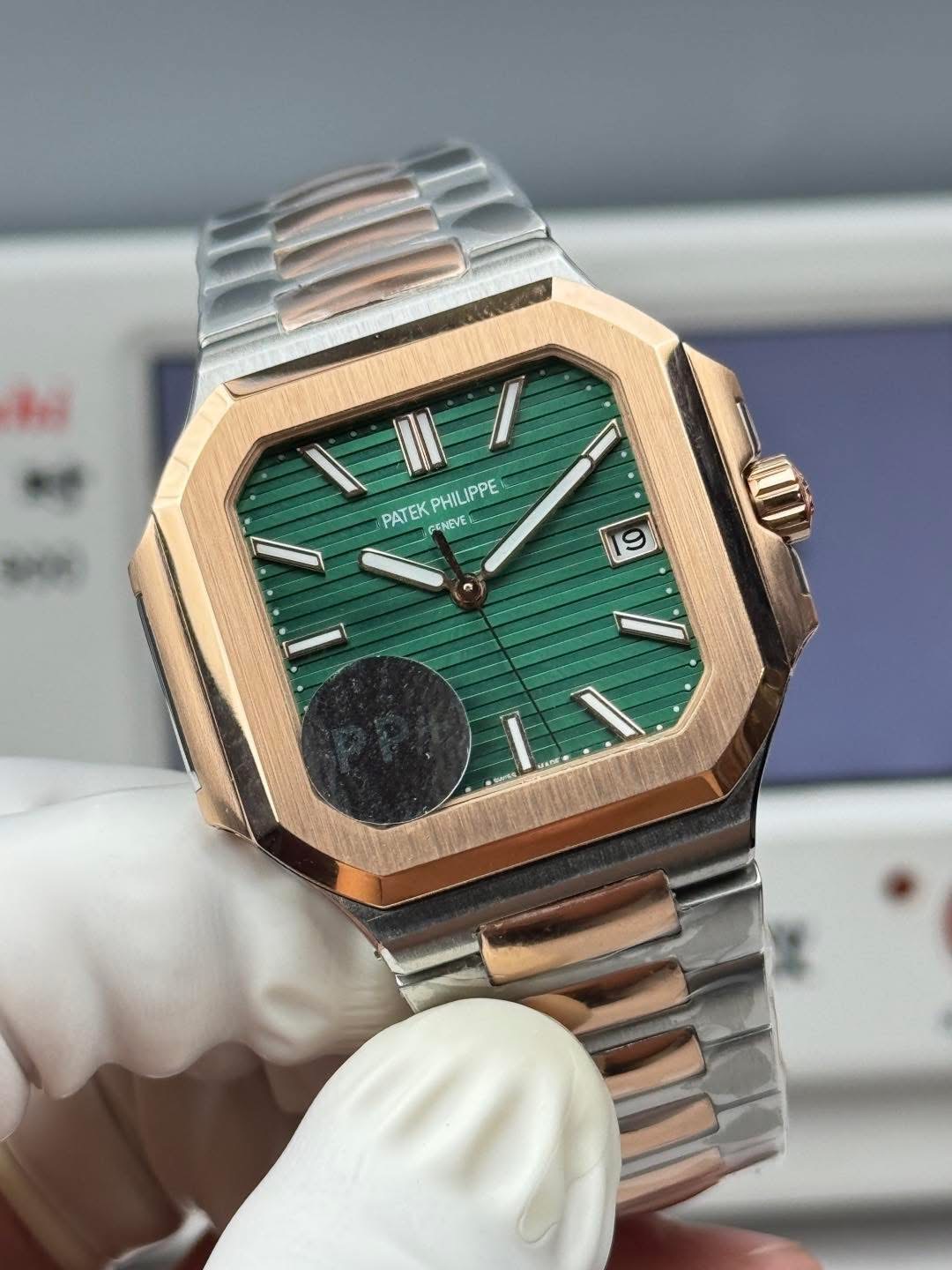 Patek Philippe Cubitus 5821/1AR-001 – 1:1 Grade Watch | Rose Gold & Steel | Green Dial - Image 2
