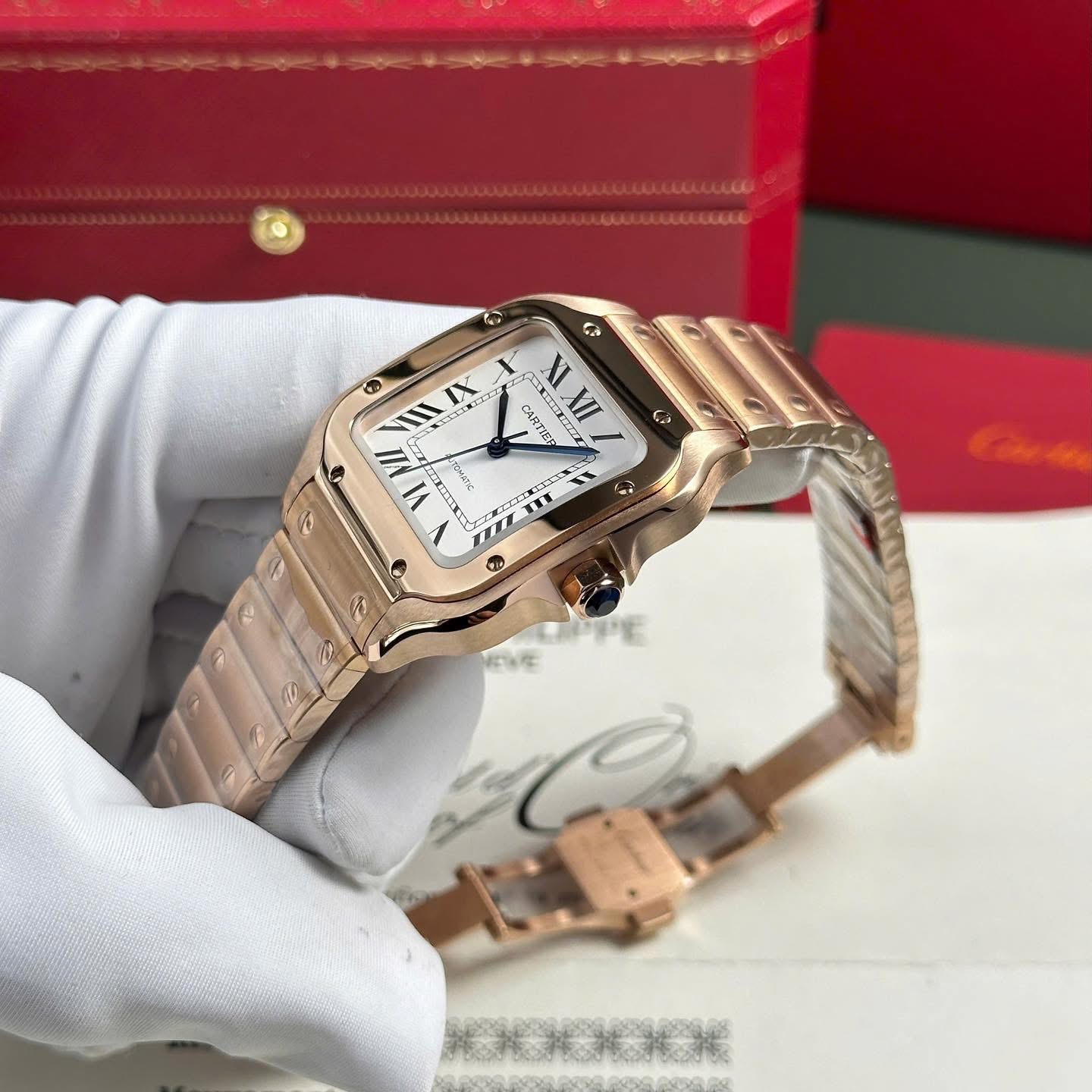 Cartier Santos de Cartier Large – 1:1 Grade Watch | Rose Gold | Model WGSA0018 - Image 9