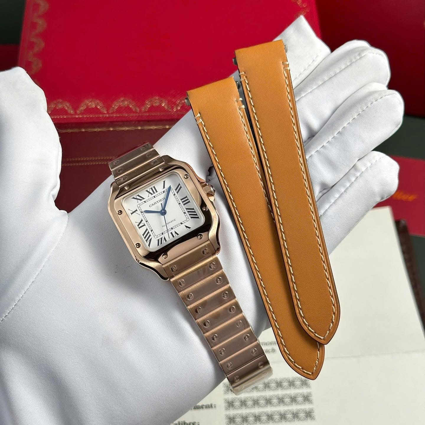 Cartier Santos de Cartier Large – 1:1 Grade Watch | Rose Gold | Model WGSA0018 - Image 4