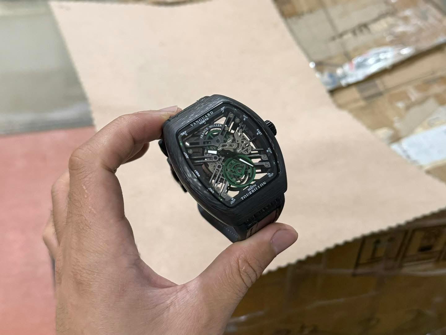 Franck Muller Vanguard Skeleton Tourbillon – 1:1 Grade Watch | Carbon Case | Nautical Design - Image 2