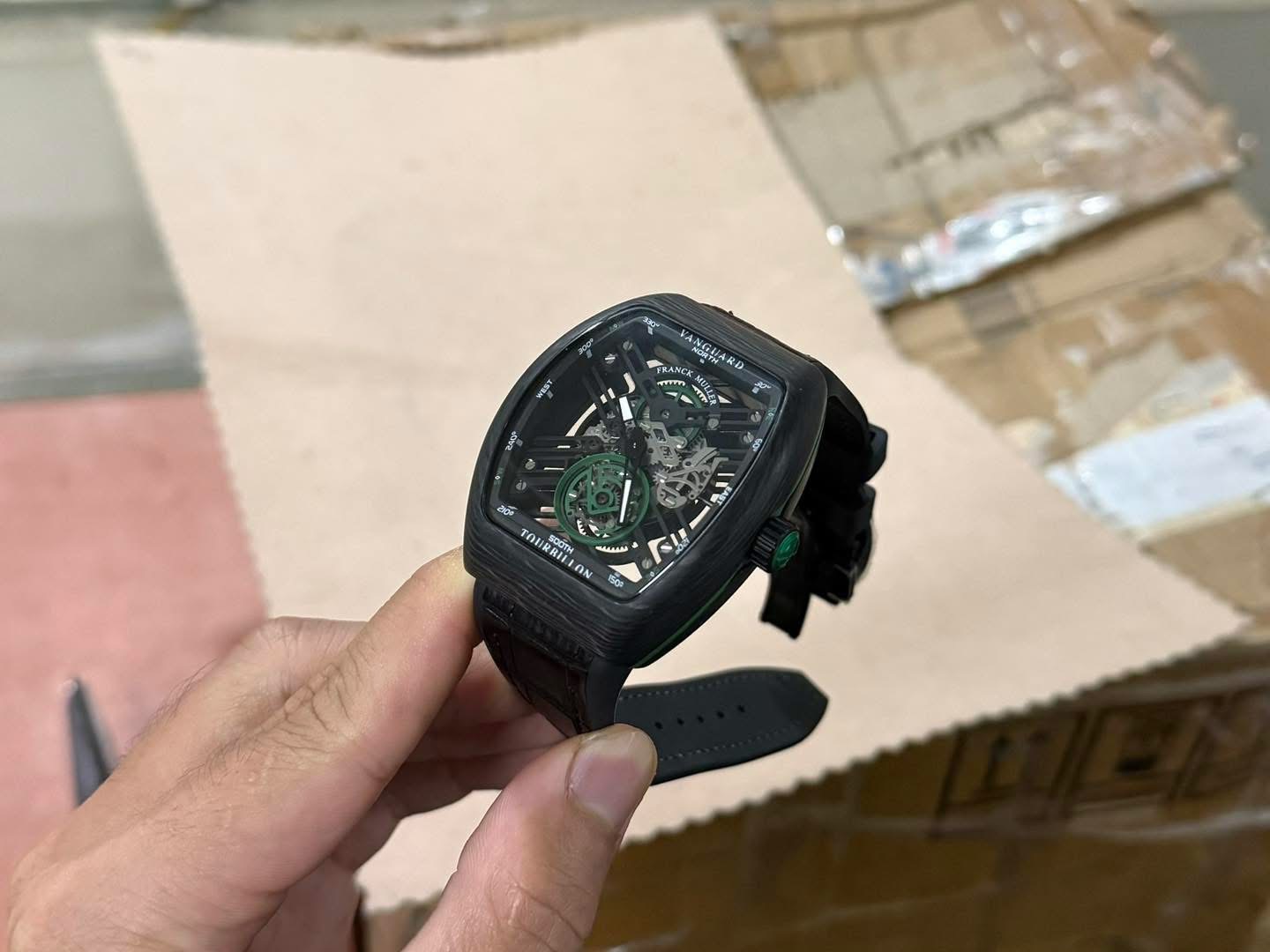 Franck Muller Vanguard Skeleton Tourbillon – 1:1 Grade Watch | Carbon Case | Nautical Design - Image 3