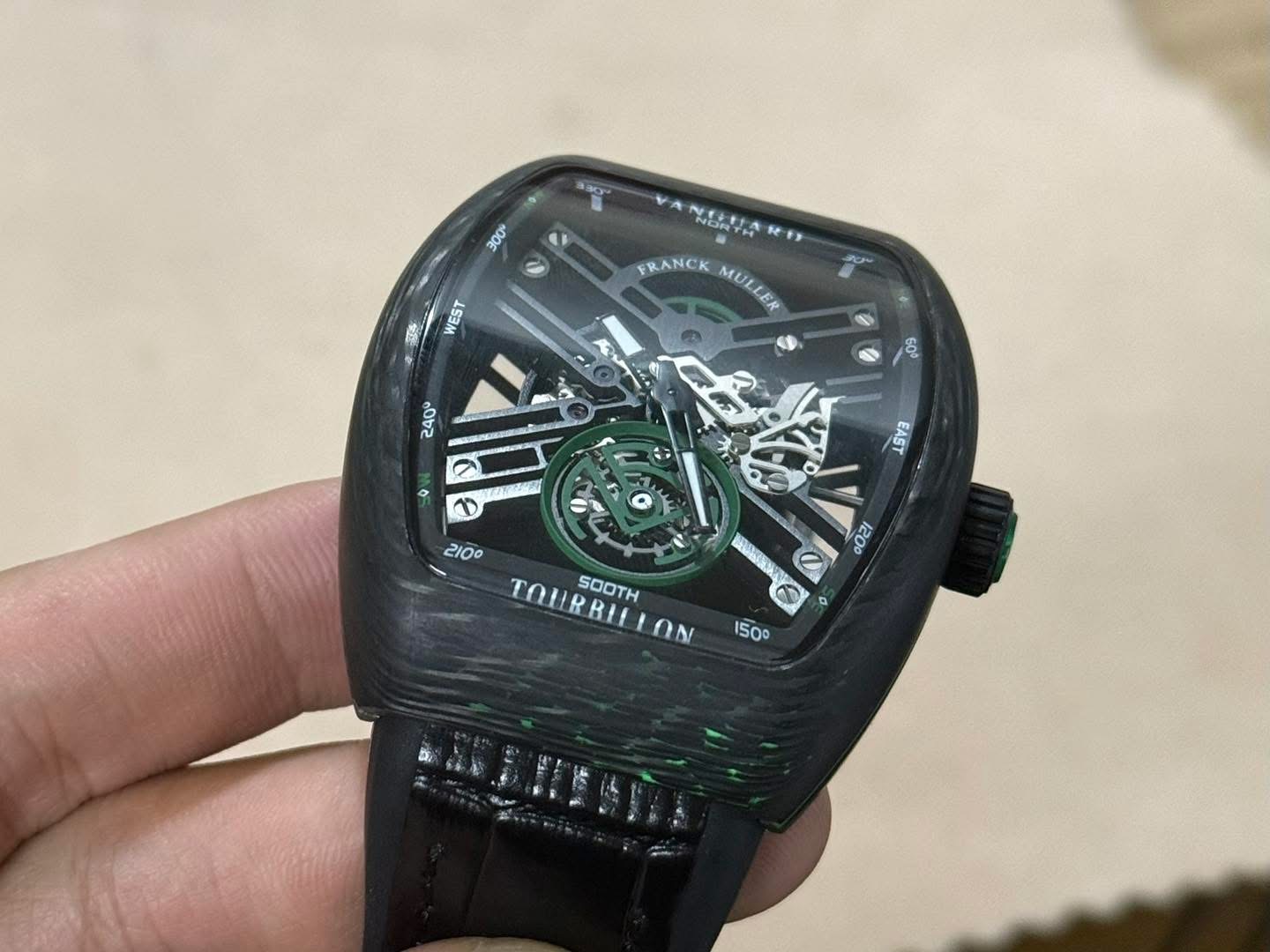 Franck Muller Vanguard Skeleton Tourbillon – 1:1 Grade Watch | Carbon Case | Nautical Design - Image 6