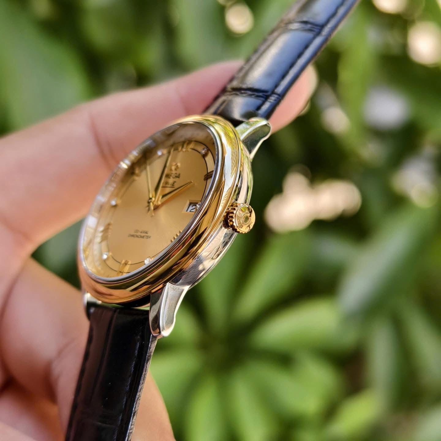 Omega De Ville Prestige Co-Axial – 1:1 Grade Watch | Champagne Dial | Leather Strap - Image 4