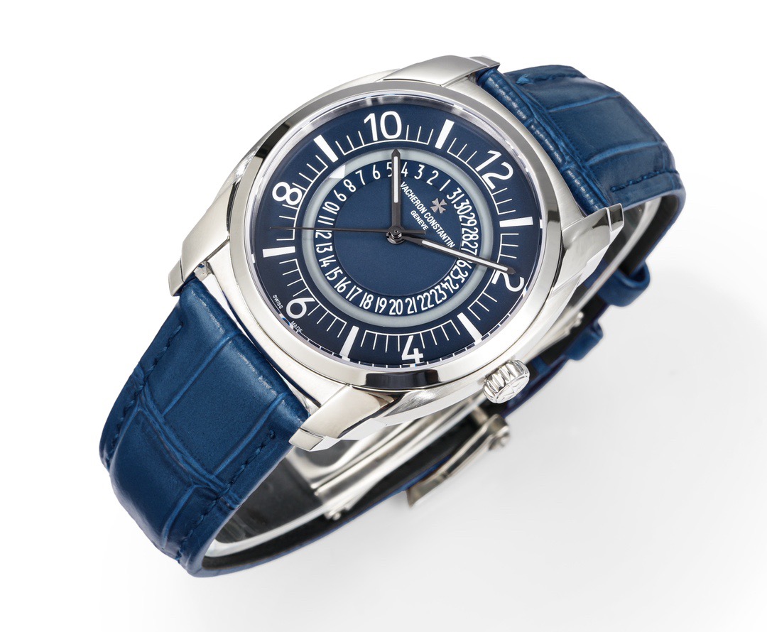 Vacheron Constantin Quai de L’Ile Date 4500S – 1:1 Grade Watch | Blue Dial | Leather Strap - Image 3