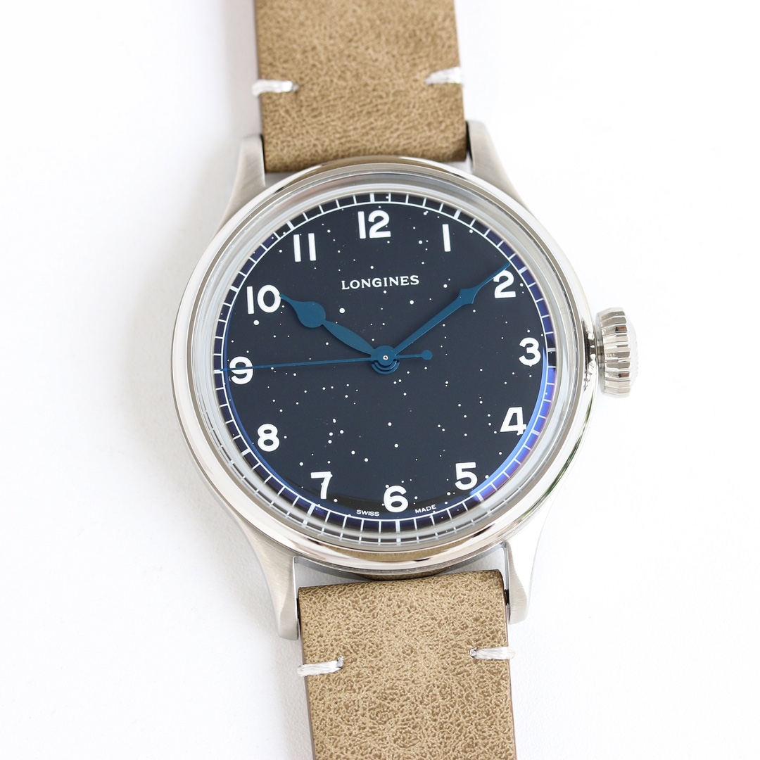 Longines Heritage Military Marine Nationale – 1:1 Grade Watch | Ivory Dial | Leather Strap - Image 2
