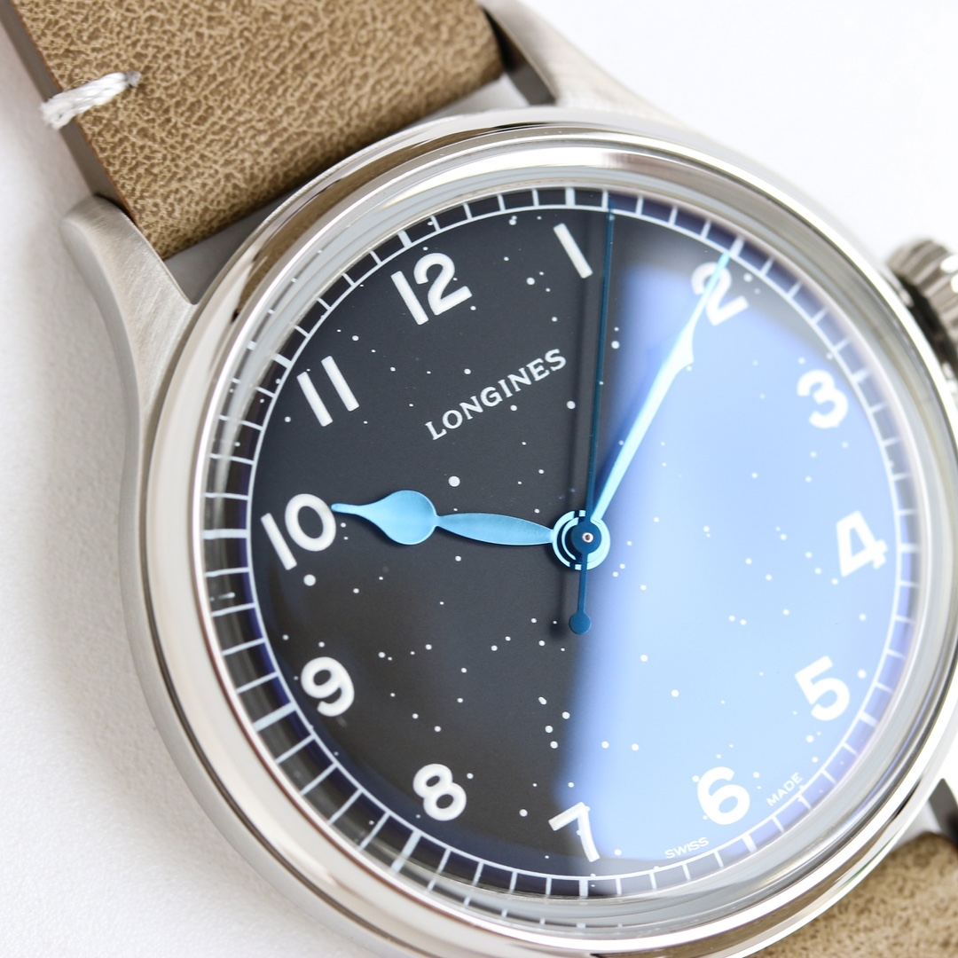 Longines Heritage Military Marine Nationale – 1:1 Grade Watch | Ivory Dial | Leather Strap - Image 3