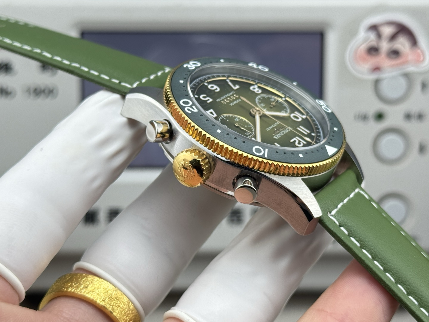 Longines Spirit Flyback Chronometer L3.821.5.53.2 – 1:1 Grade Watch | Green Dial | Leather Strap - Image 5