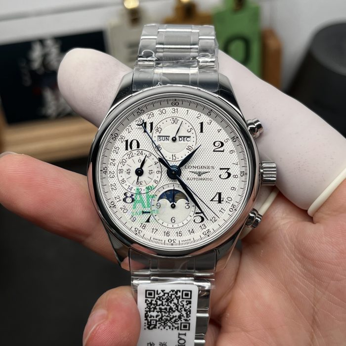 Longines Master Collection Chronograph Moonphase L2.673.4.78.6 – 1:1 Grade Watch | Stainless Steel Bracelet