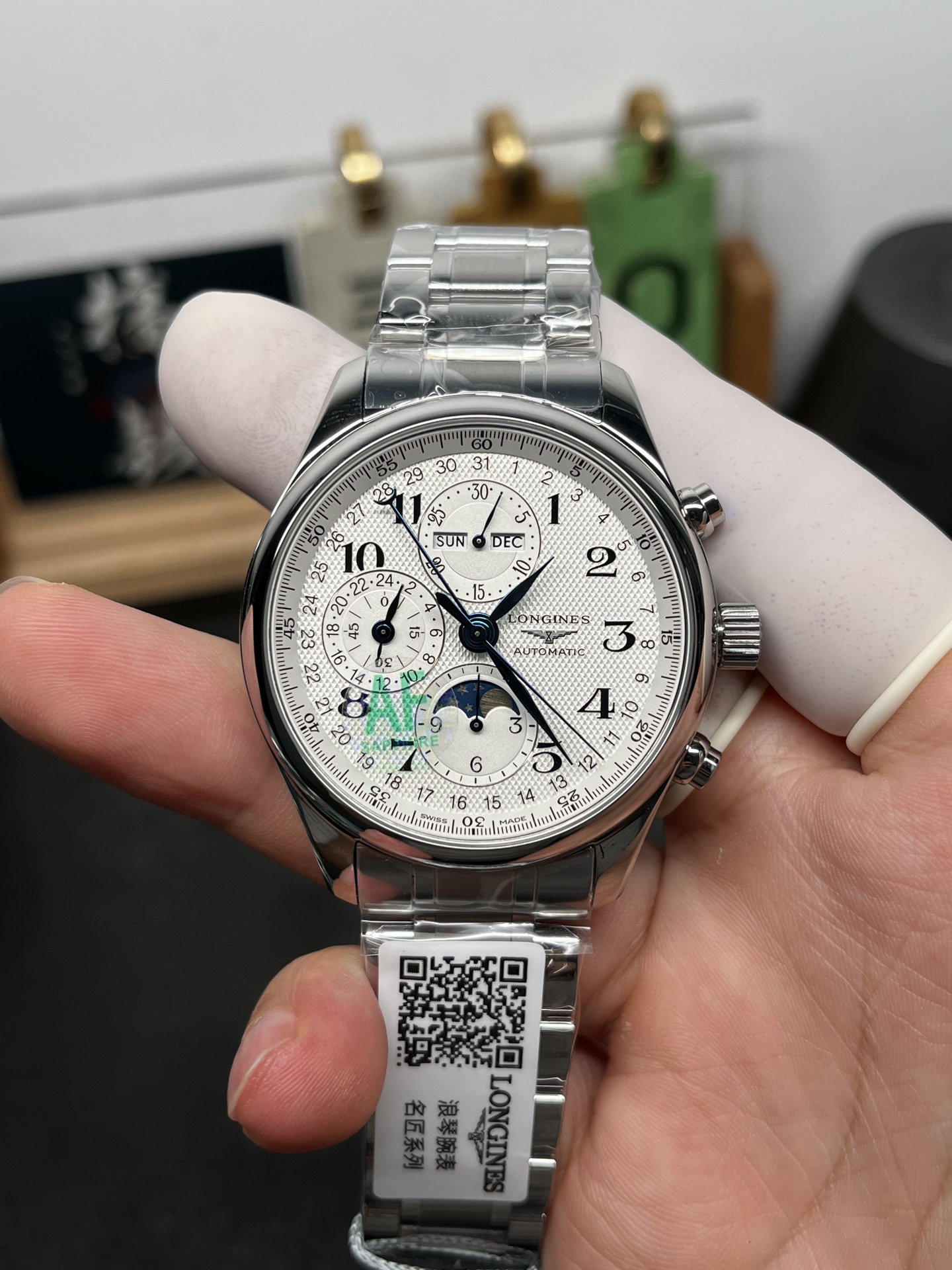 Longines Master Collection Chronograph Moonphase L2.673.4.78.6 – 1:1 Grade Watch | Stainless Steel Bracelet