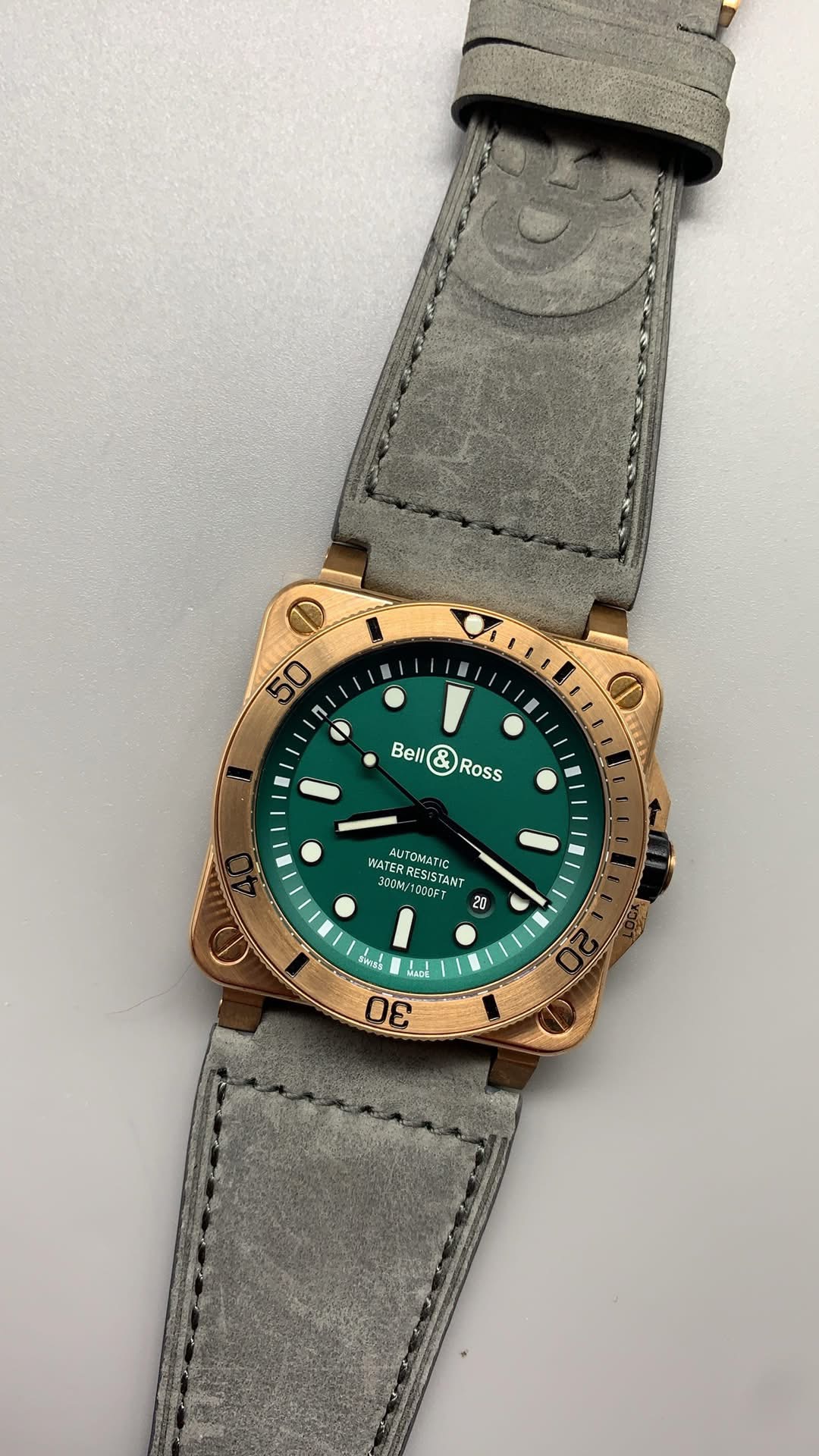 Bell & Ross BR 03-92 Diver Bronze – 1:1 Grade Watch | Green Dial | Leather Strap - Image 2