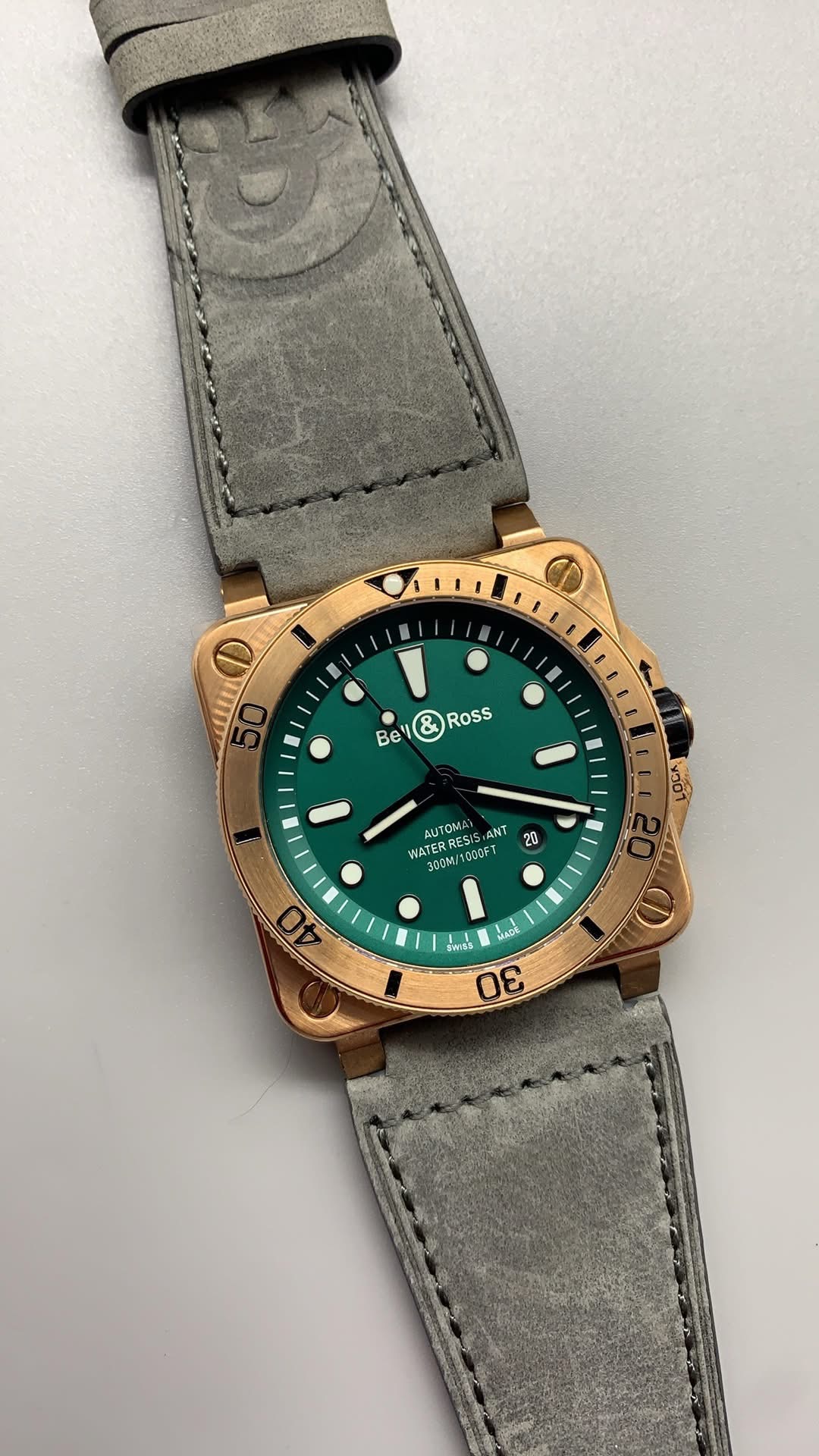 Bell & Ross BR 03-92 Diver Bronze – 1:1 Grade Watch | Green Dial | Leather Strap - Image 7