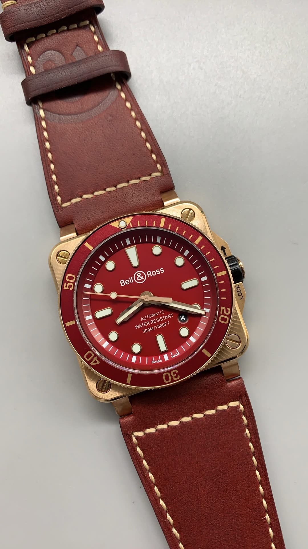Bell & Ross BR 03-92 Diver Red Bronze – 1:1 Grade Watch | Red Dial | Leather Strap - Image 2