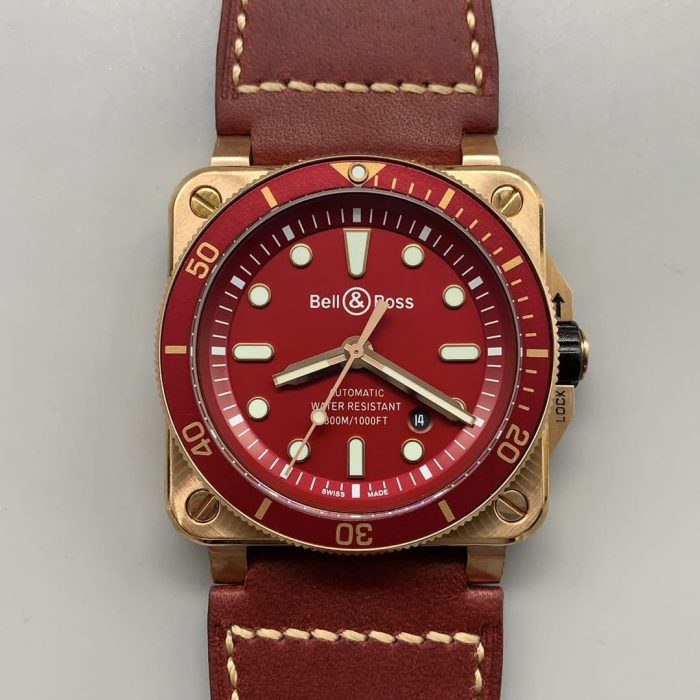 Bell & Ross BR 03-92 Diver Red Bronze – 1:1 Grade Watch | Red Dial | Leather Strap