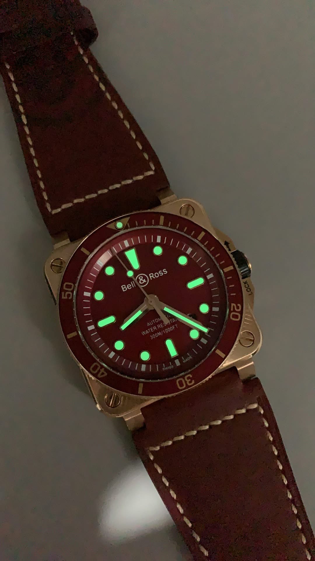 Bell & Ross BR 03-92 Diver Red Bronze – 1:1 Grade Watch | Red Dial | Leather Strap - Image 10