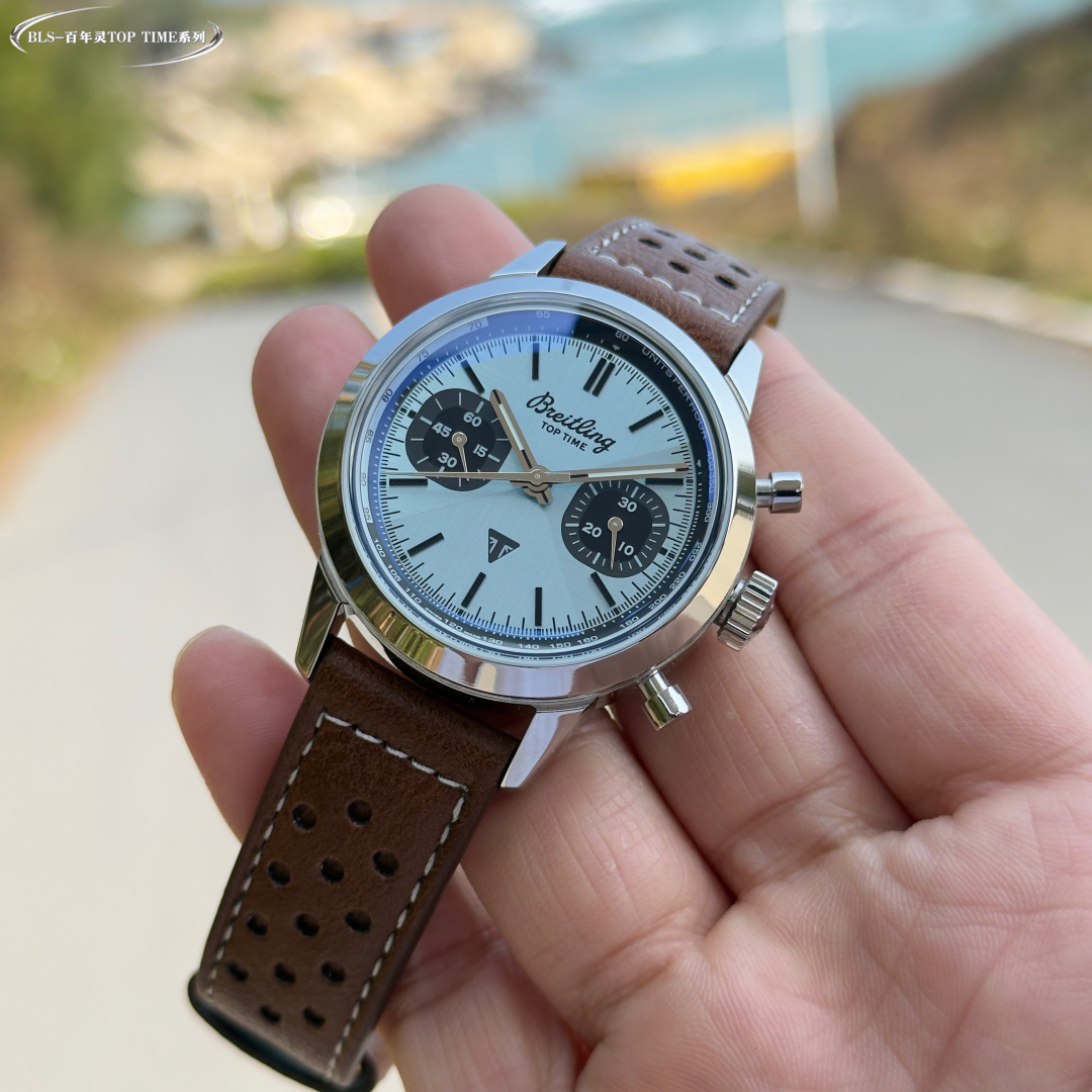 Breitling Top Time B01 Triumph – 1:1 Grade Watch | White Dial | Brown Leather Strap - Image 2
