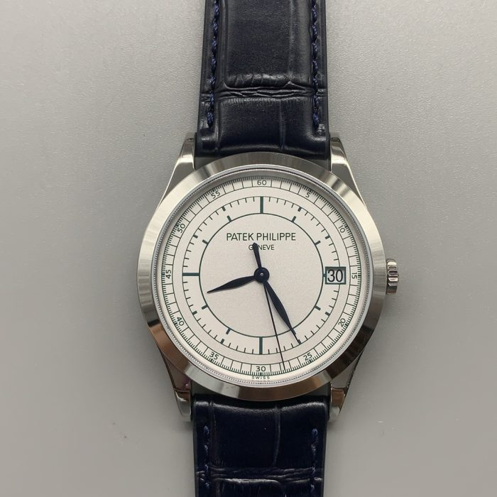 Patek Philippe Calatrava 5296G-001 – 1:1 Grade Watch | Silver Sector Dial | Leather Strap