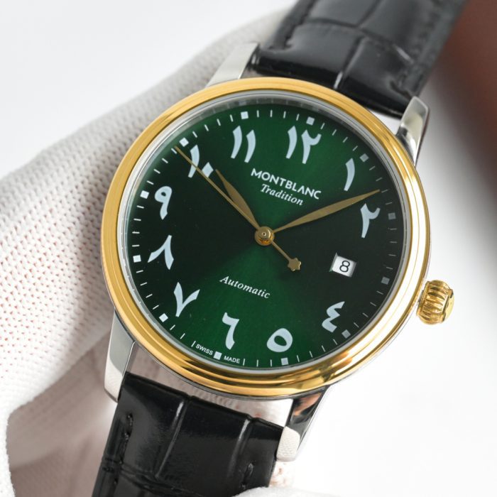 Montblanc Tradition Automatic – 1:1 Grade Watch | Green Dial | Black Leather Strap