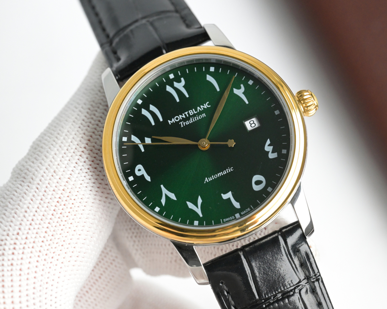 Montblanc Tradition Automatic – 1:1 Grade Watch | Green Dial | Black Leather Strap - Image 2