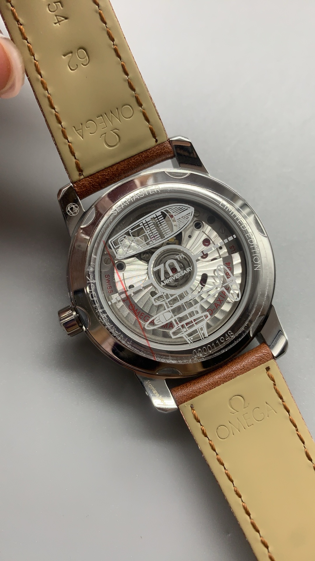 Omega Seamaster 1948 Co-Axial Master Chronometer Small Seconds – 1:1 Grade Watch | Silver Dial | Brown Leather Strap - Image 3
