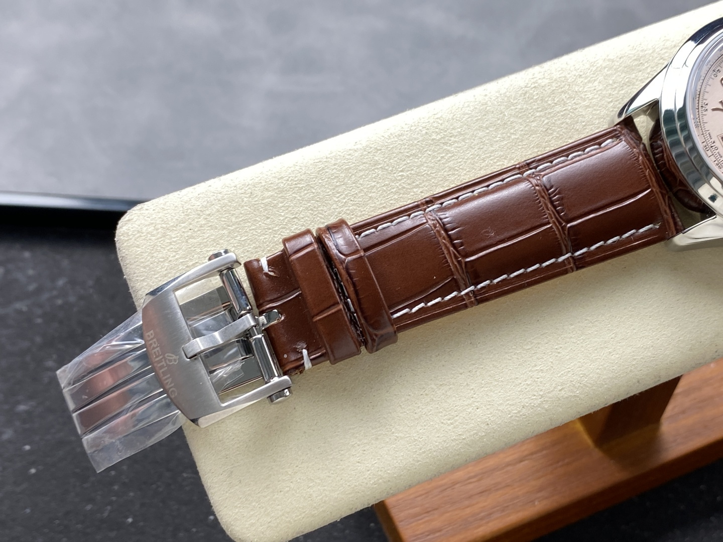 Breitling Premier B01 Chronograph 42 – 1:1 Grade Watch | Cream/Beige Dial | Brown Leather Strap - Image 8
