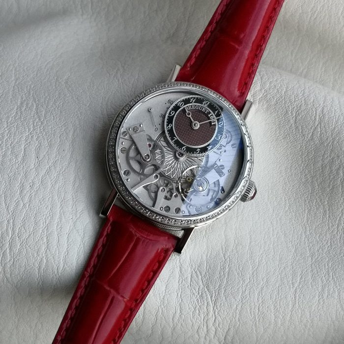 Breguet Tradition Dame 7038 – 1:1 Grade Watch | Mother-of-Pearl Dial | Diamond-Style Bezel