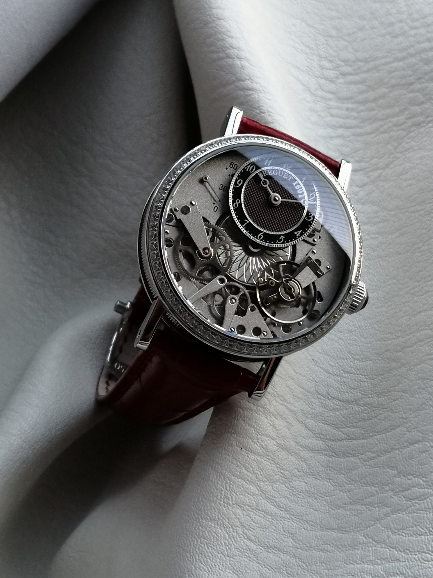 Breguet Tradition Dame 7038 – 1:1 Grade Watch | Mother-of-Pearl Dial | Diamond-Style Bezel - Image 2