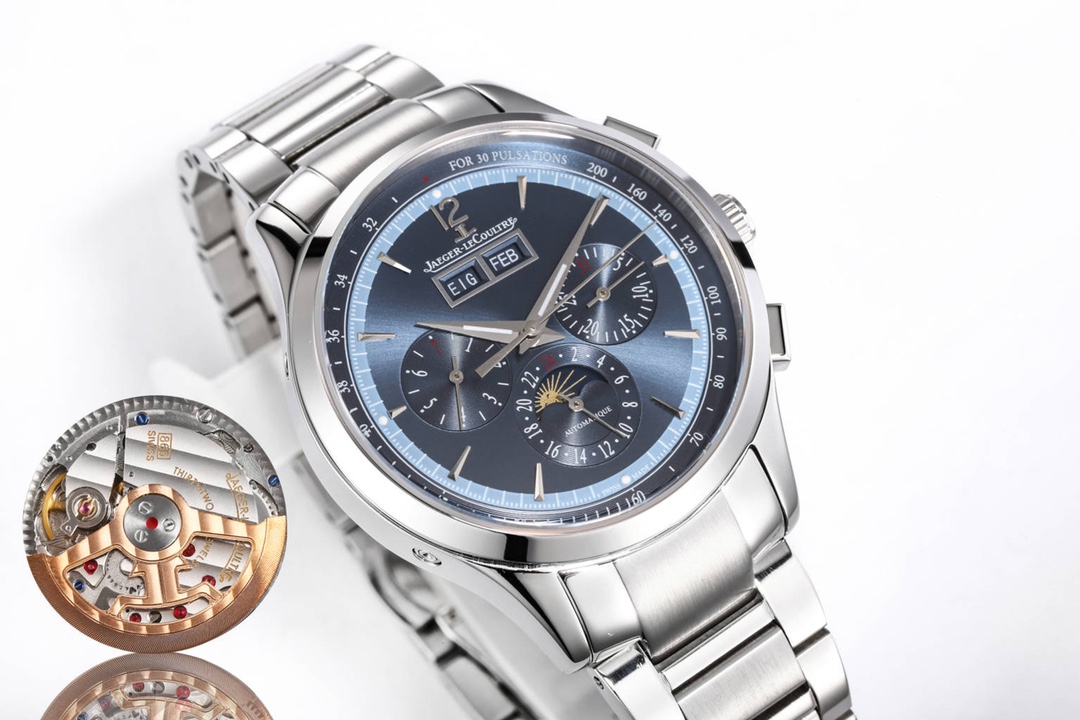 Jaeger-LeCoultre Master Control Chronograph Calendar – 1:1 Grade Watch | Blue Sunray Dial | 40mm - Image 3