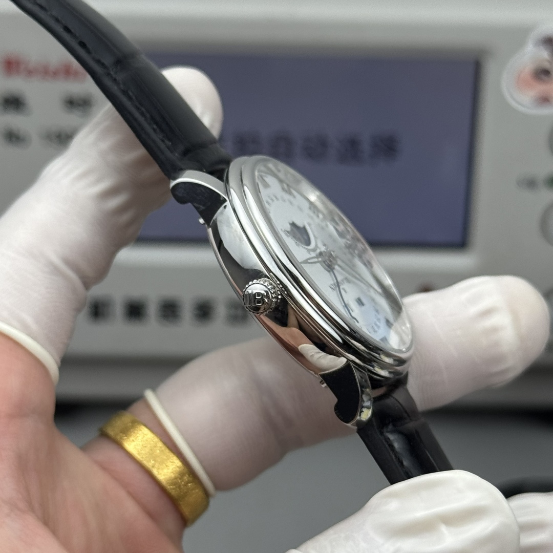 Blancpain Villeret Complete Calendar 6654 – 1:1 Grade Watch | Silver Opaline Dial | Black Leather Strap - Image 6