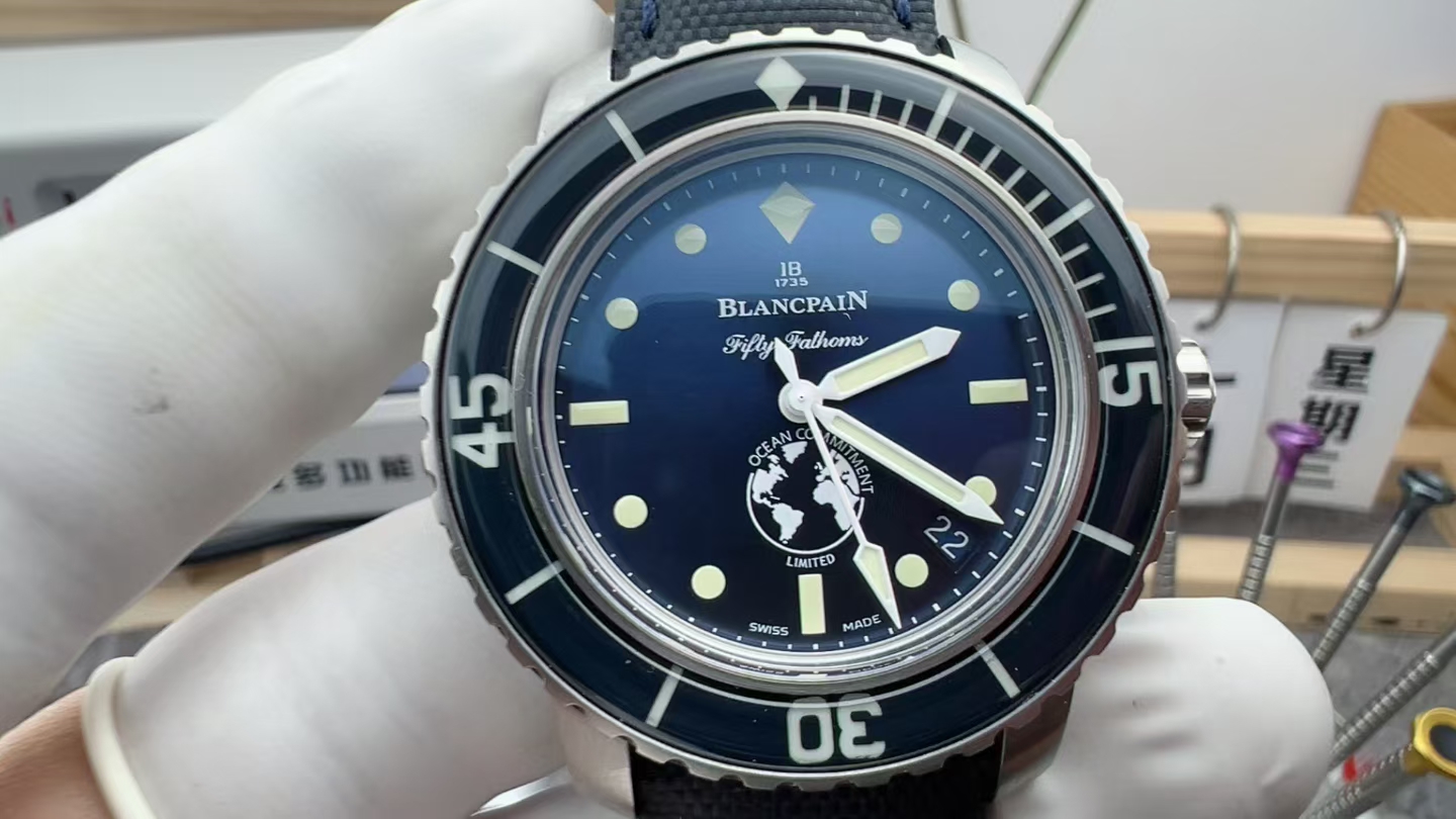 Blancpain Fifty Fathoms BOC III – 1:1 Grade Watch | Blue Dial | Blue Fabric Strap - Image 2