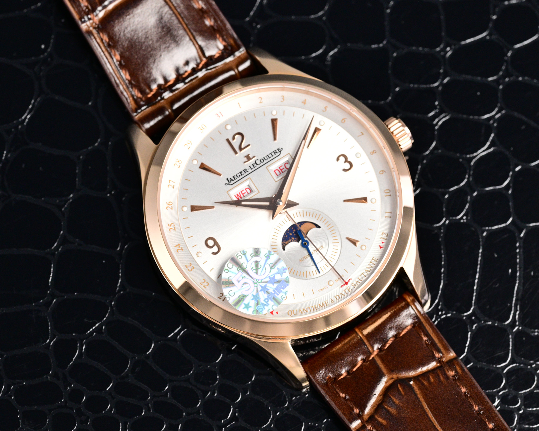 Jaeger-LeCoultre Master Control Calendar – 1:1 Grade Watch | Silver Dial | Brown Leather Strap - Image 2