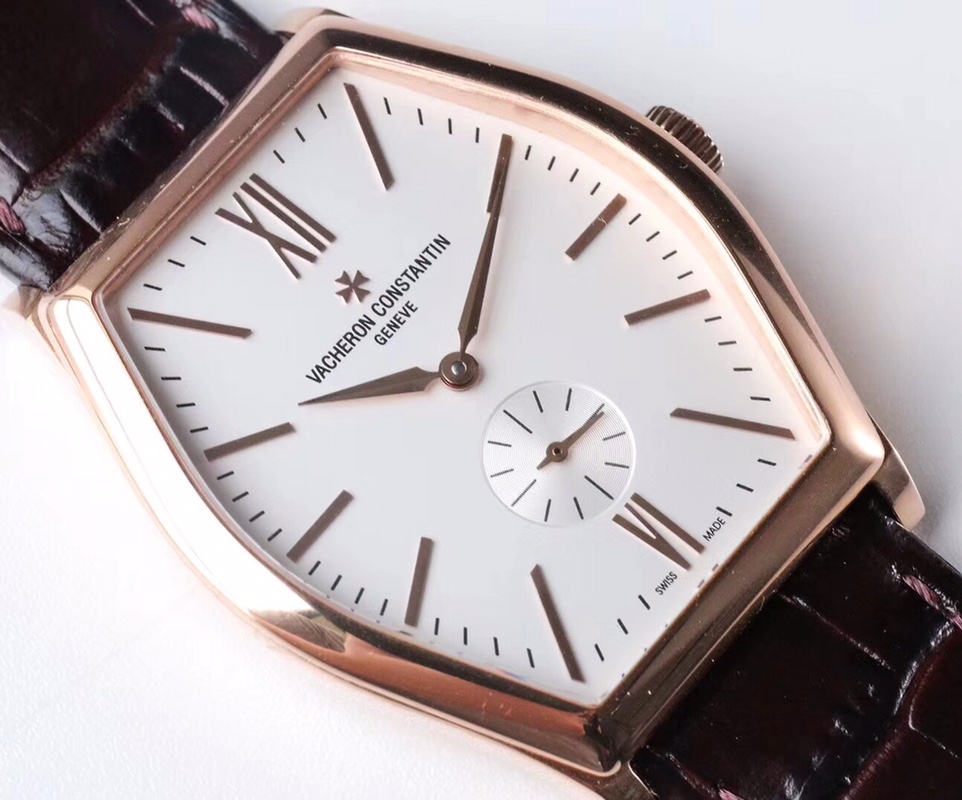 Vacheron Constantin Malte Manual Wind – 1:1 Grade Watch | White / Pink Dial | Brown Leather Strap - Image 5