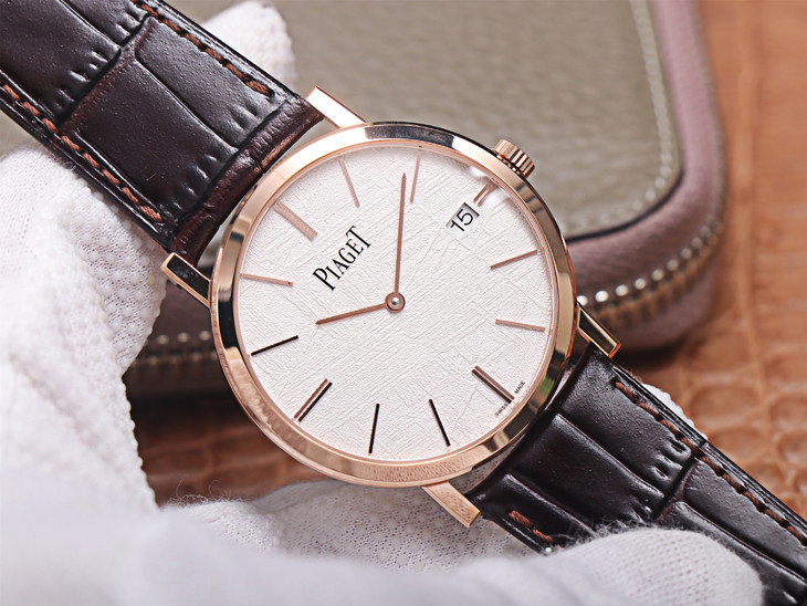 MKS Piaget Altiplano Series Ultimate Ultra-Thin Rose Gold Men's Automatic Mechanical Watch, Leather Strap - Image 2