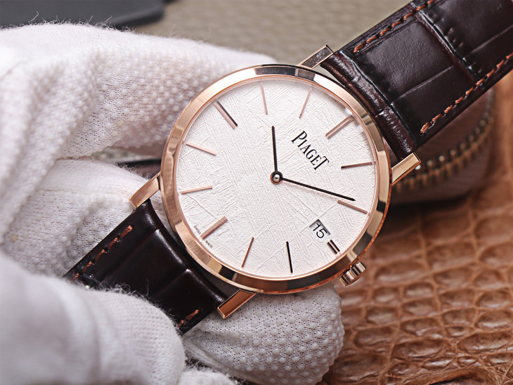 MKS Piaget Altiplano Series Ultimate Ultra-Thin Rose Gold Men's Automatic Mechanical Watch, Leather Strap - Image 3