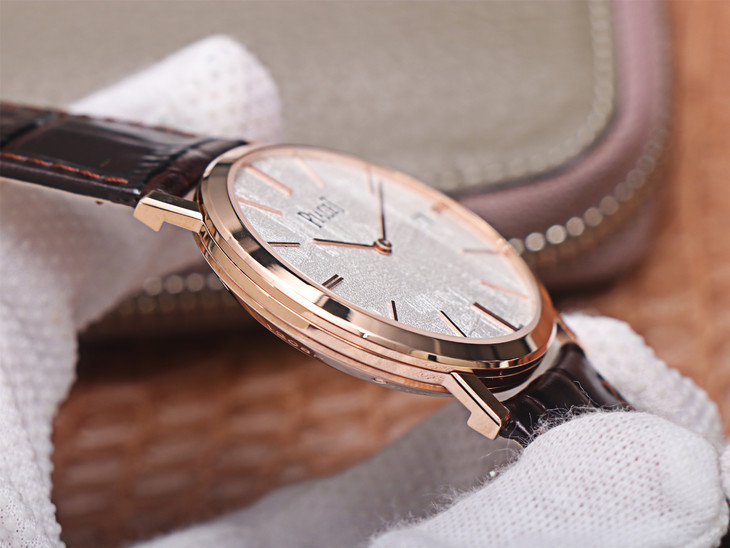 MKS Piaget Altiplano Series Ultimate Ultra-Thin Rose Gold Men's Automatic Mechanical Watch, Leather Strap - Image 6