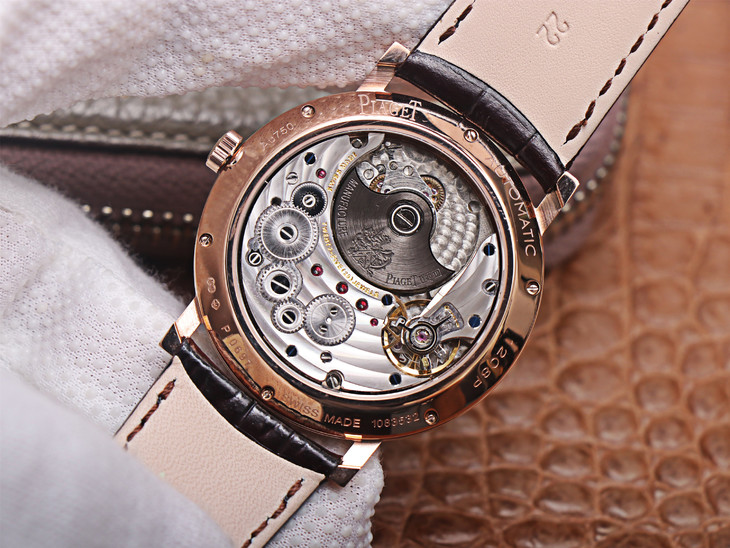 MKS Piaget Altiplano Series Ultimate Ultra-Thin Rose Gold Men's Automatic Mechanical Watch, Leather Strap - Image 7