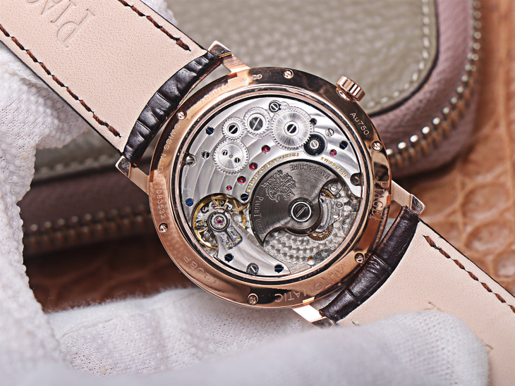 MKS Piaget Altiplano Series Ultimate Ultra-Thin Rose Gold Men's Automatic Mechanical Watch, Leather Strap - Image 8