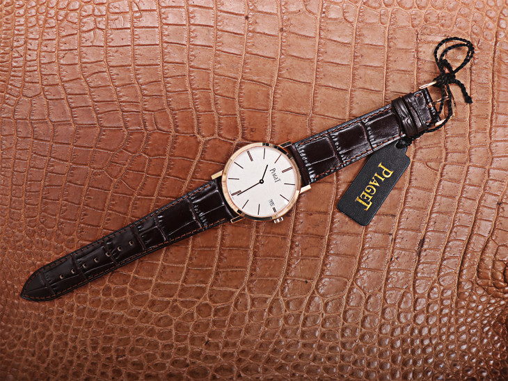 MKS Piaget Altiplano Series Ultimate Ultra-Thin Rose Gold Men's Automatic Mechanical Watch, Leather Strap - Image 12