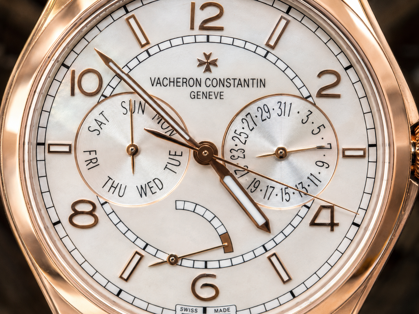 Vacheron Constantin Fiftysix Day-Date – 1:1 Grade Watch | White Dial | Brown Leather Strap - Image 2